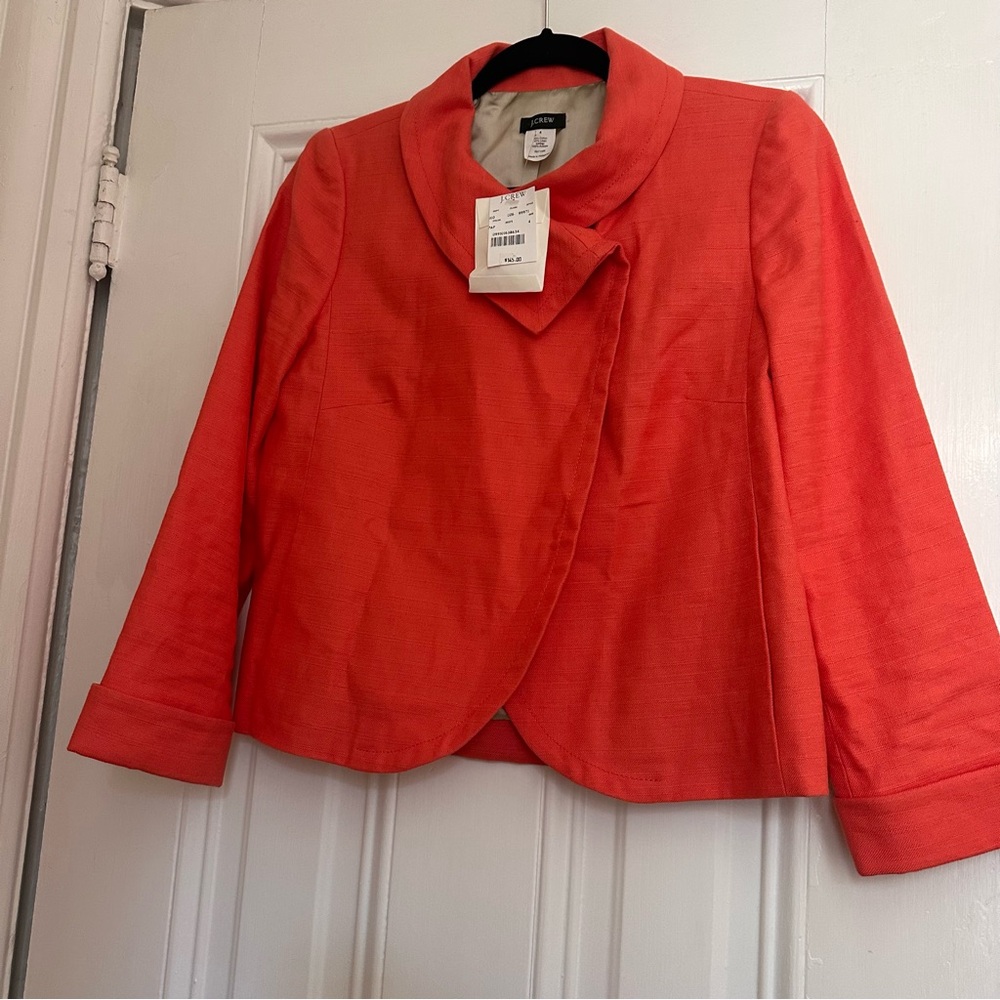 NWT J. Crew Coral Cropped Ponte Blazer